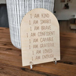 Wooden Affirmation Arch Sign