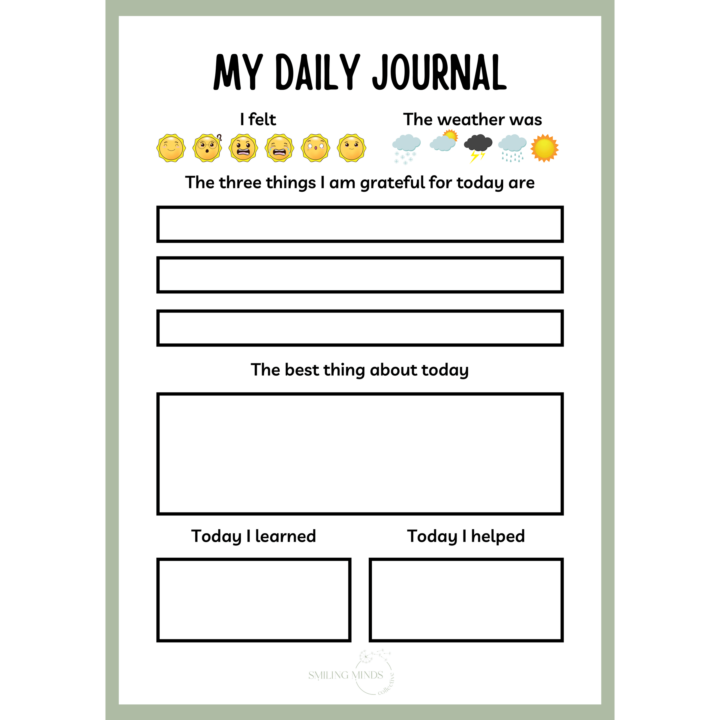 Free My Daily Journal Template